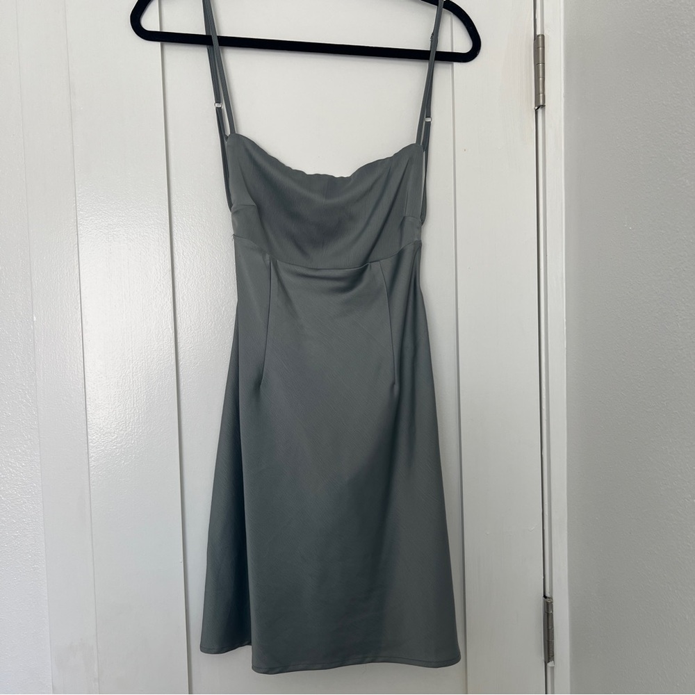 Gray Spaghetti Strap Dress